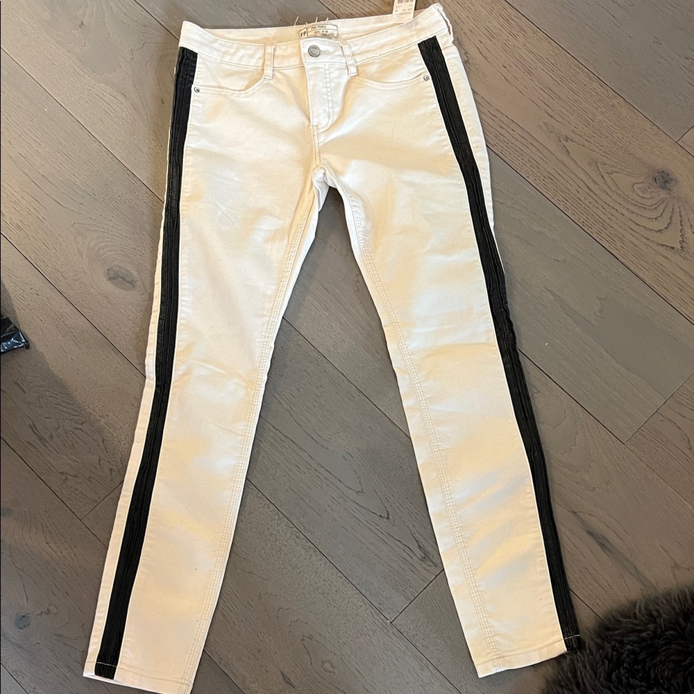 Free People Cream Denim Pants 28x32